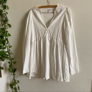White Babydoll dress Long sleeve!